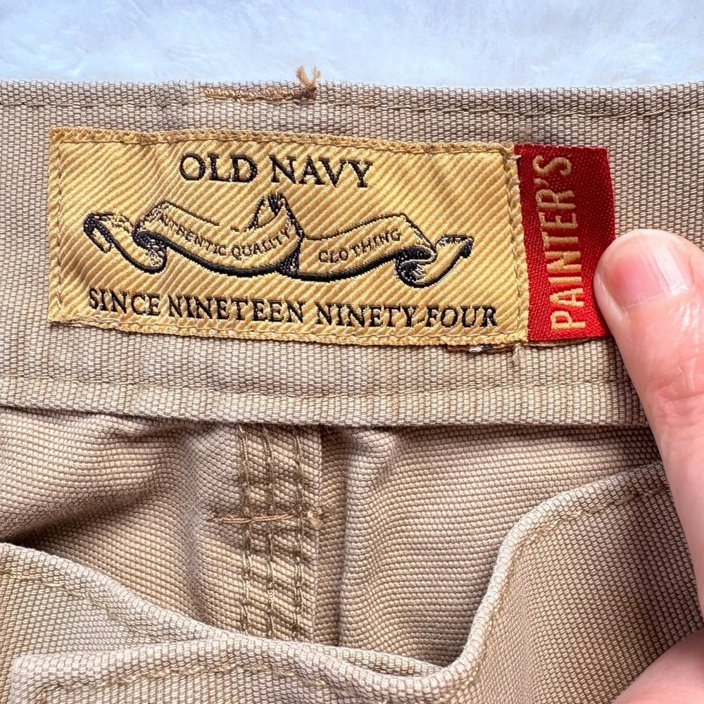 Old Navy‎ Painter's Pants Men 34x36 Carpenter Utility Workwear Khaki Cotton 2007